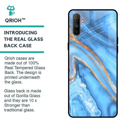 Vibrant Blue Marble Glass Case for Realme C3