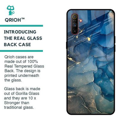 Blue Cool Marble Glass Case for Realme C3