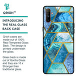 Turquoise Geometrical Marble Glass Case for Realme C3