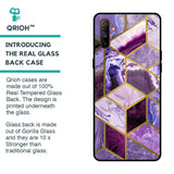 Purple Rhombus Marble Glass Case for Realme C3