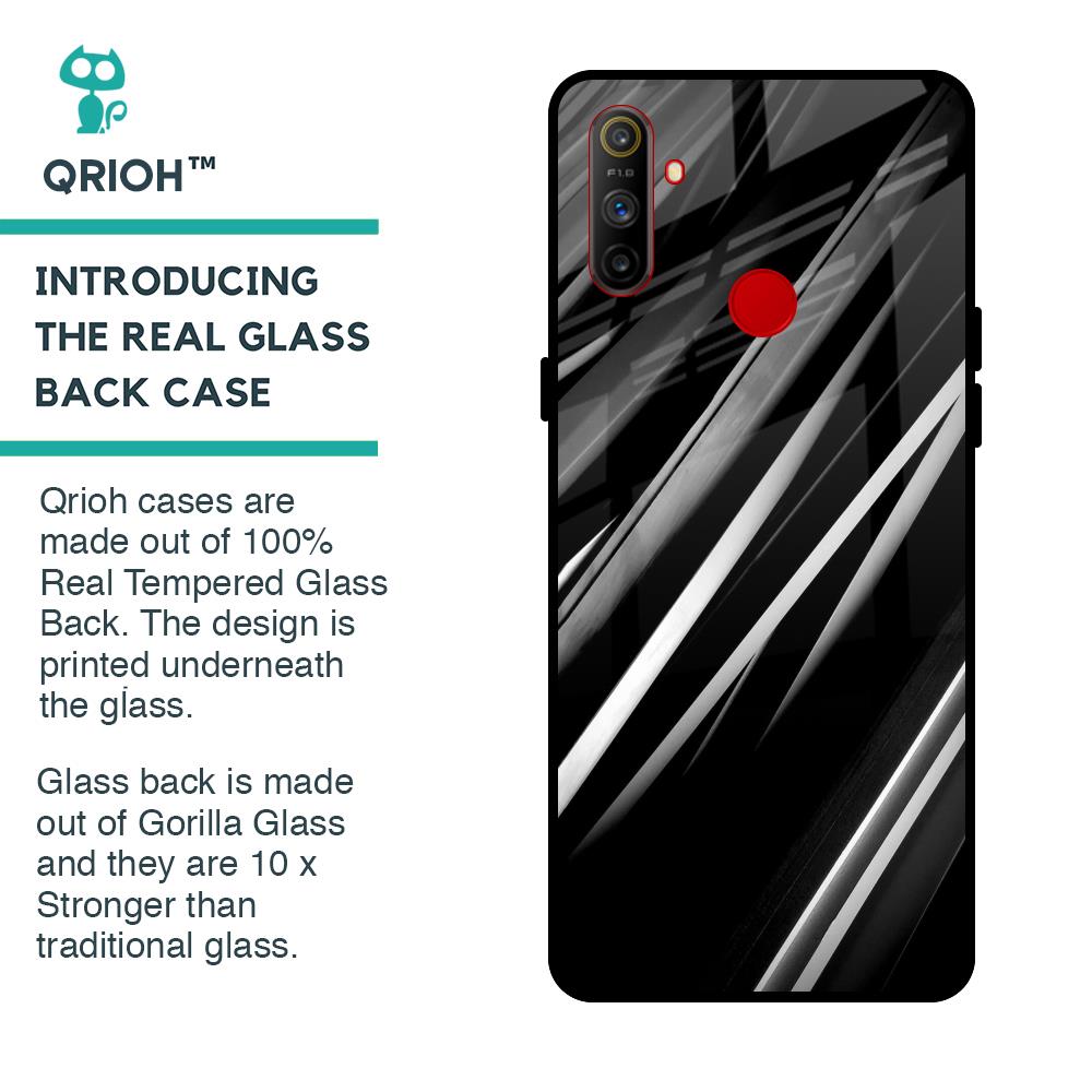 Black & Grey Gradient Glass Case For Realme C3