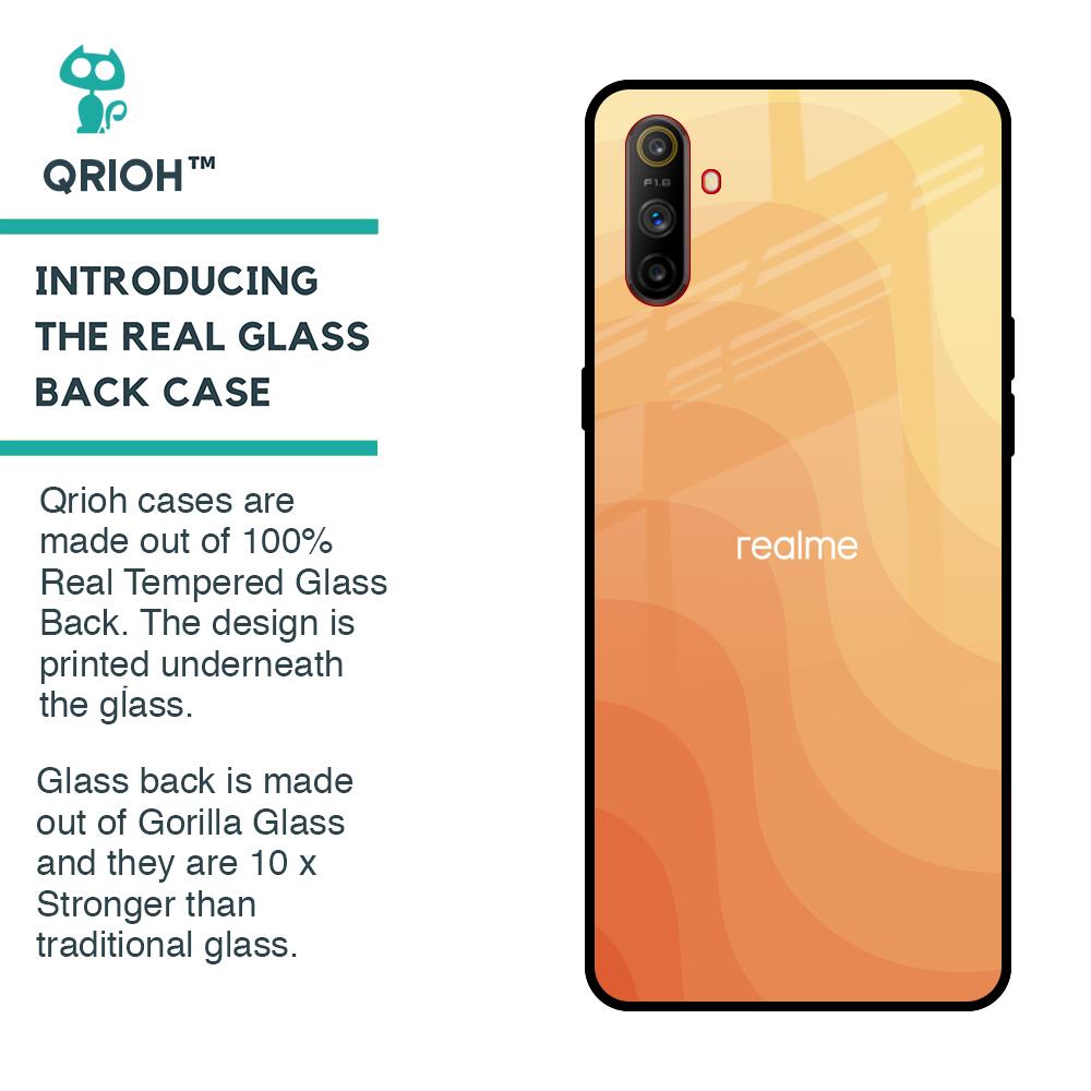 Orange Curve Pattern Glass Case for Realme C3