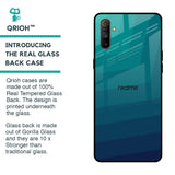 Green Triangle Pattern Glass Case for Realme C3