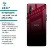 Wine Red Glass Case For Realme C3