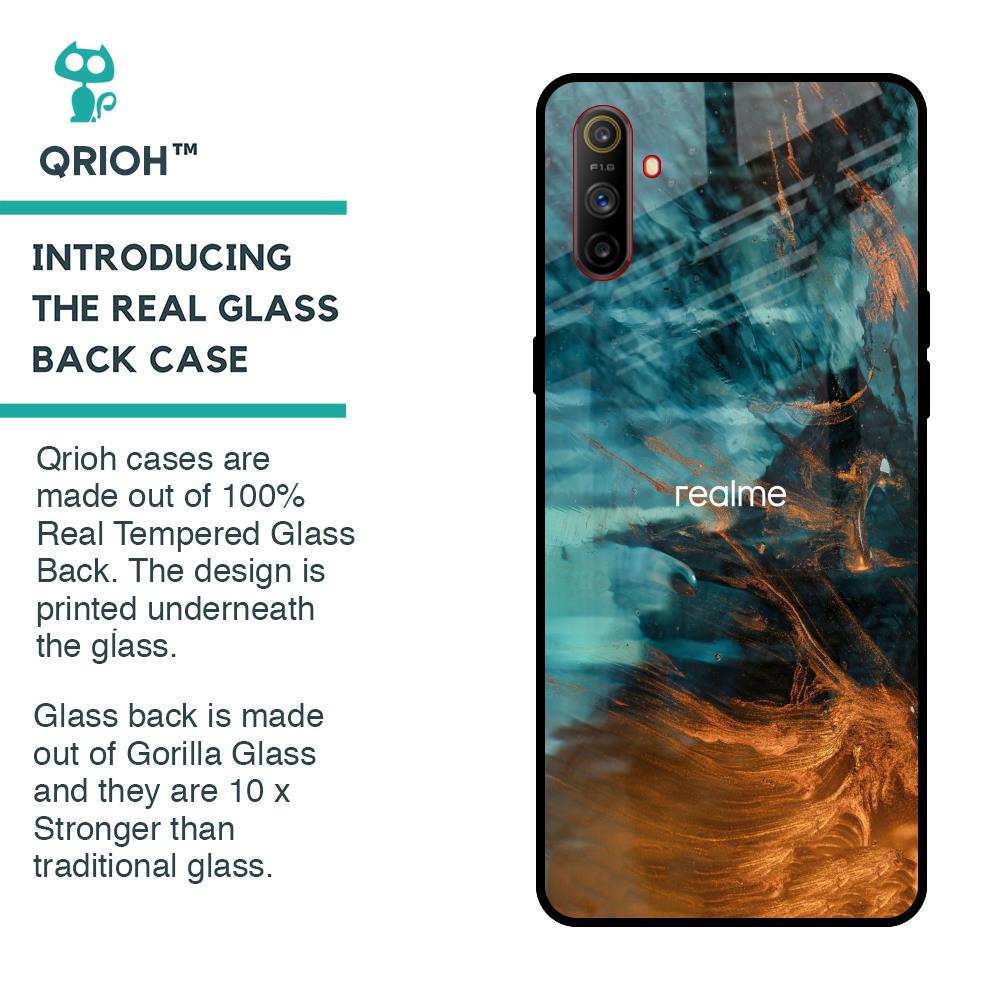 Golden Splash Glass Case for Realme C3