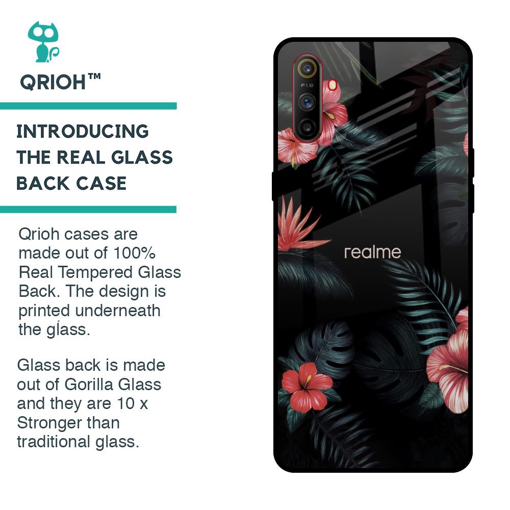 Tropical Art Flower Glass Case for Realme C3