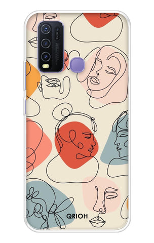 Abstract Faces Vivo Y50 Back Cover