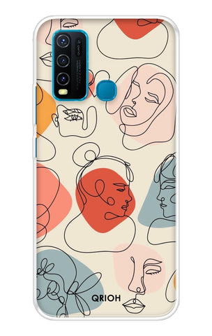 Abstract Faces Vivo Y30 Back Cover