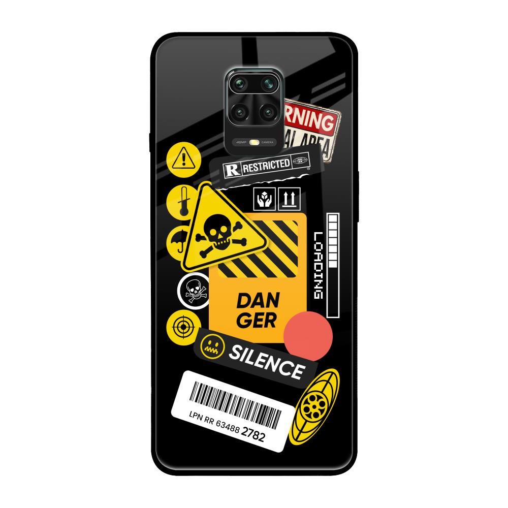 Danger Signs Poco M2 Pro Glass Back Cover Online