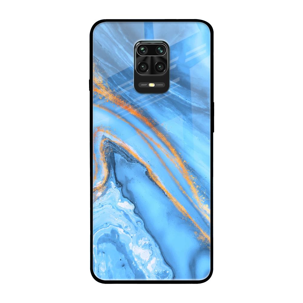 Vibrant Blue Marble Poco M2 Pro Glass Back Cover Online