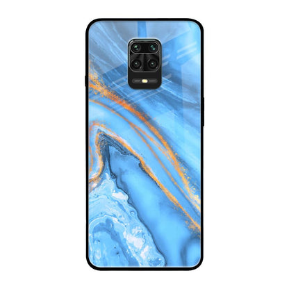Vibrant Blue Marble Poco M2 Pro Glass Back Cover Online