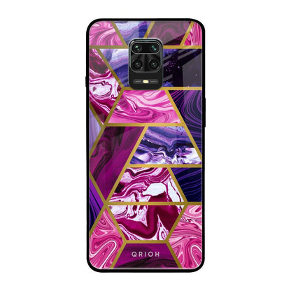 Electroplated Geometric Marble Poco M2 Pro Glass Back Cover Online
