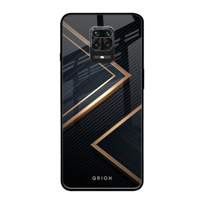 Sleek Golden & Navy Poco M2 Pro Glass Back Cover Online
