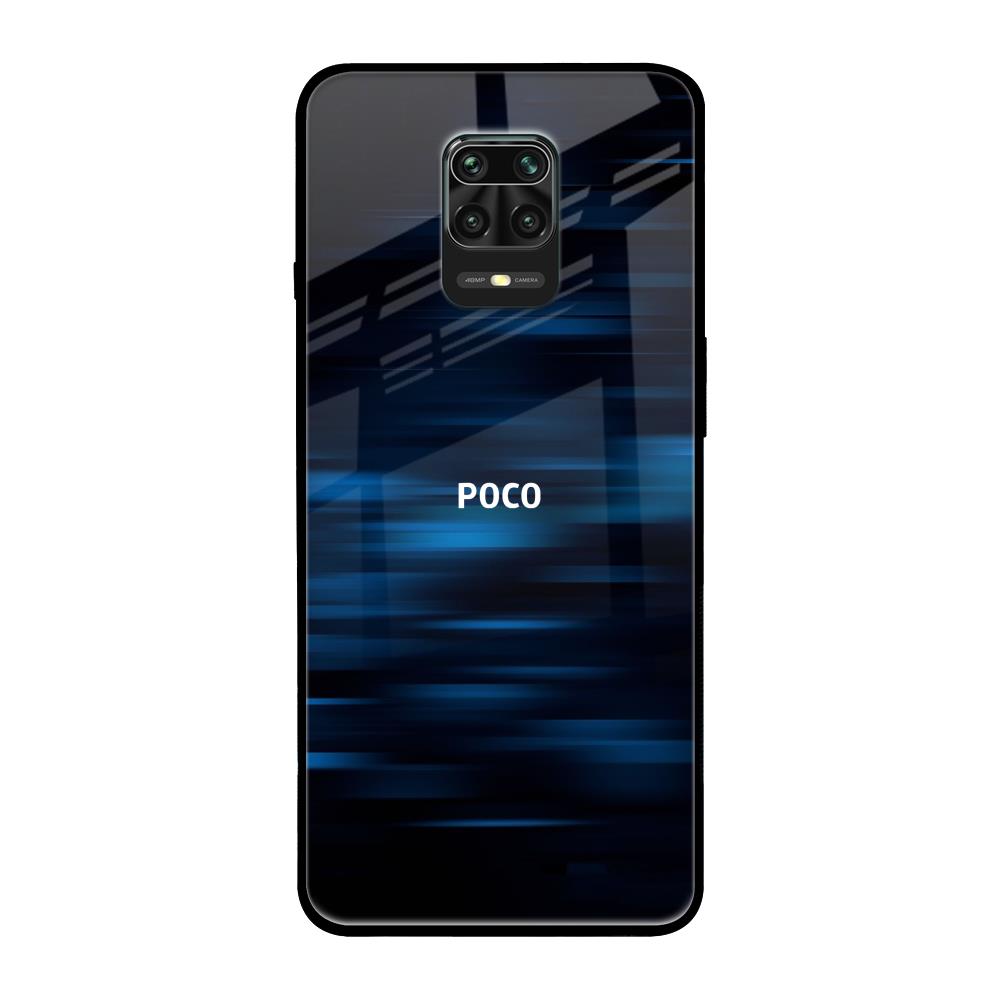 Blue Rough Abstract Poco M2 Pro Glass Back Cover Online