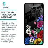 Rose Flower Bunch Art Glass Case for Poco M2 Pro
