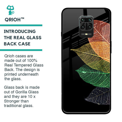 Colorful Leaves Glass Case for Poco M2 Pro