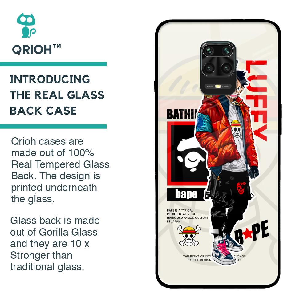 Bape Luffy Glass Case for Poco M2 Pro
