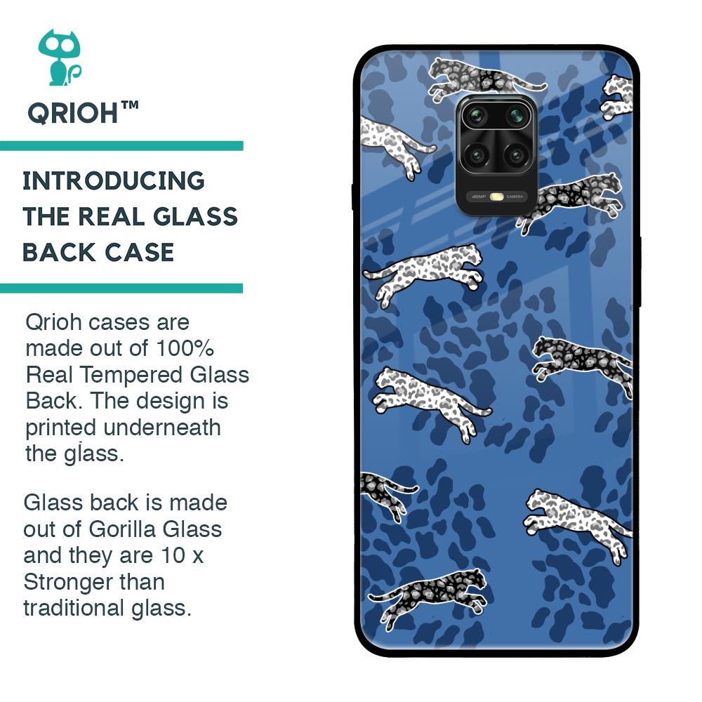 Blue Cheetah Glass Case for Poco M2 Pro