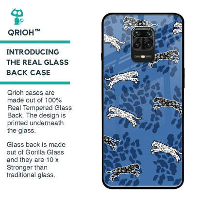Blue Cheetah Glass Case for Poco M2 Pro