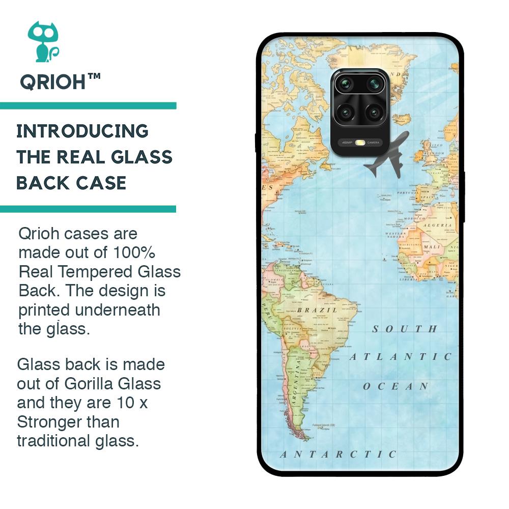 Travel Map Glass Case for Poco M2 Pro