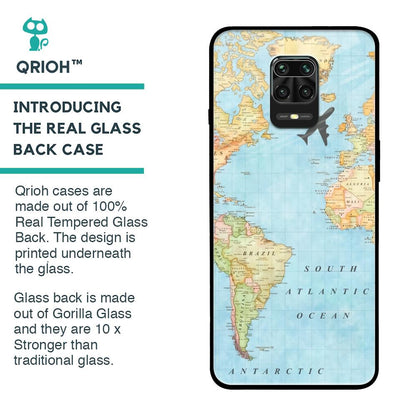 Travel Map Glass Case for Poco M2 Pro