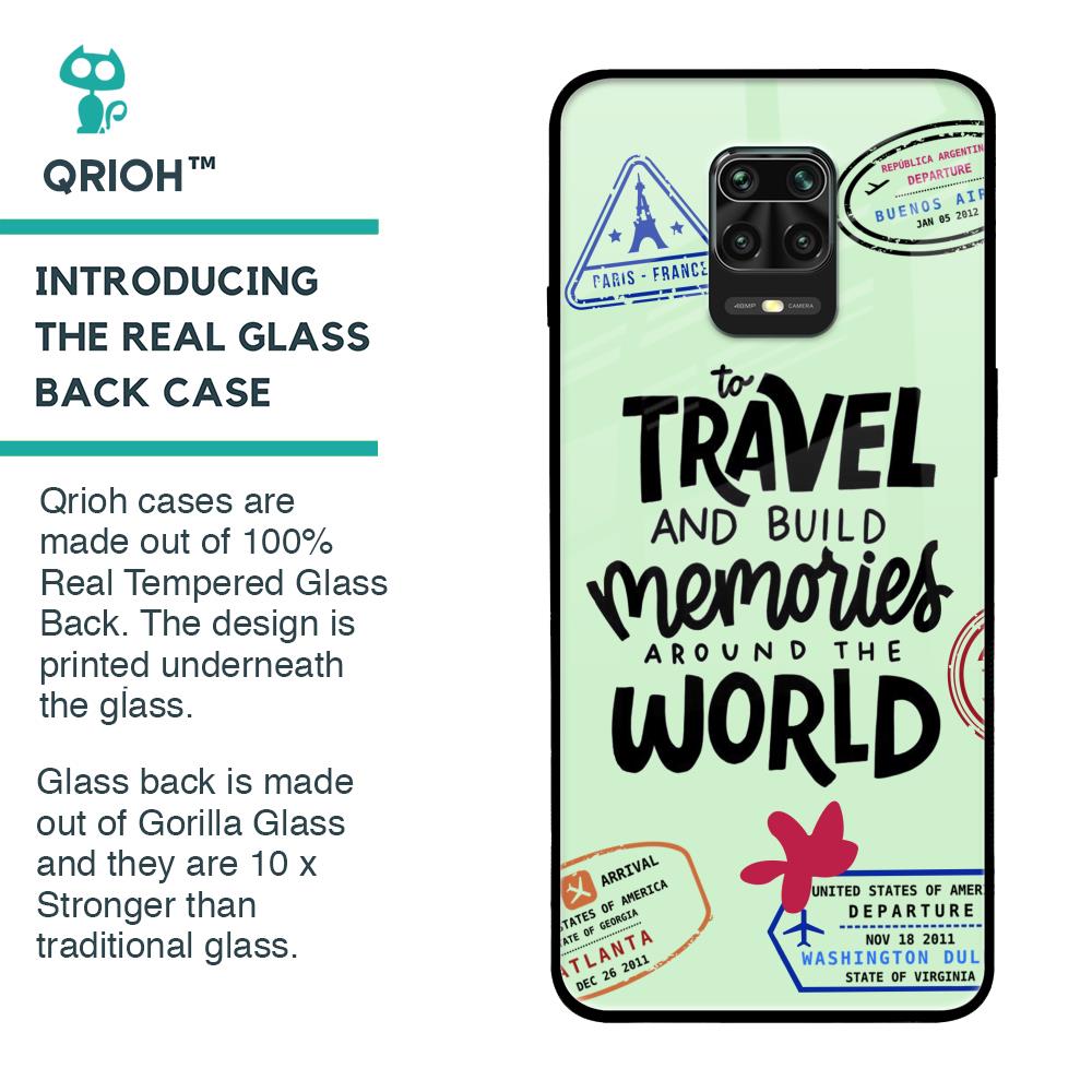 Travel Stamps Glass Case for Poco M2 Pro