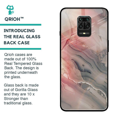 Pink And Grey Marble Glass Case For Poco M2 Pro
