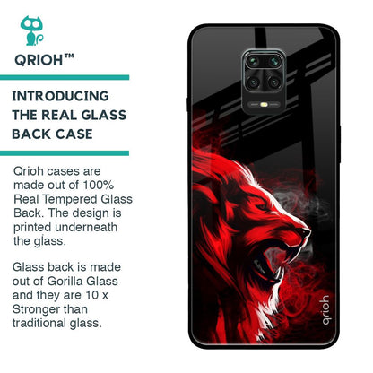 Red Angry Lion Glass Case for Poco M2 Pro