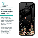 Floating Floral Print Glass Case for Poco M2 Pro