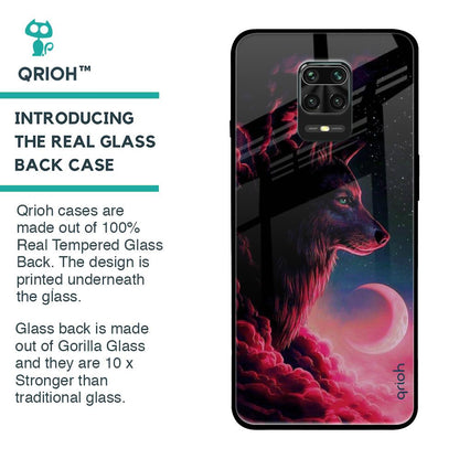 Moon Wolf Glass Case for Poco M2 Pro