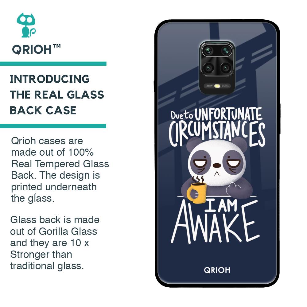 Struggling Panda Glass Case for Poco M2 Pro