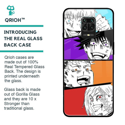 Anime Sketch Glass Case for Poco M2 Pro