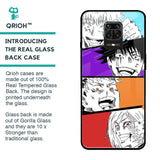 Anime Sketch Glass Case for Poco M2 Pro