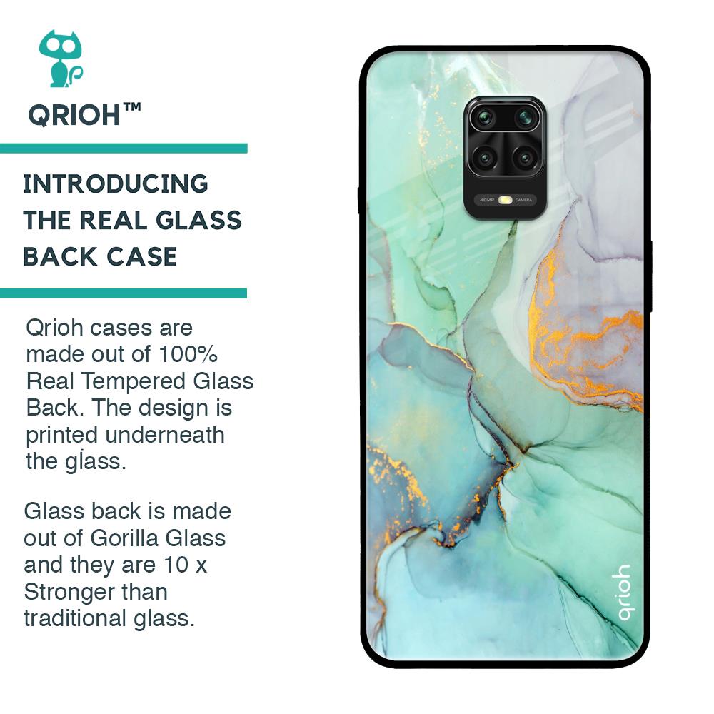 Green Marble Glass case for Poco M2 Pro