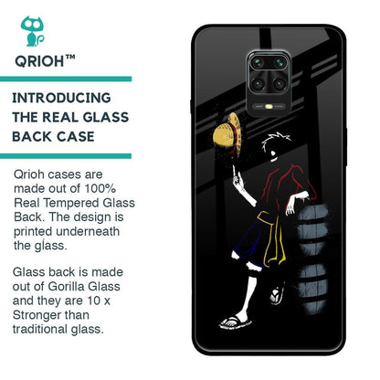 Luffy Line Art Glass Case for Poco M2 Pro