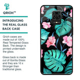 Tropical Leaves & Pink Flowers Glass case for Poco M2 Pro