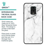 Modern White Marble Glass case for Poco M2 Pro