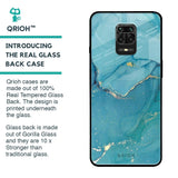 Blue Golden Glitter Glass Case for Poco M2 Pro