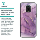Purple Gold Marble Glass Case for Poco M2 Pro