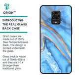Vibrant Blue Marble Glass Case for Poco M2 Pro