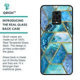 Turquoise Geometrical Marble Glass Case for Poco M2 Pro