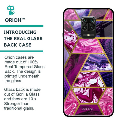 Electroplated Geometric Marble Glass Case for Poco M2 Pro