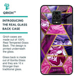 Electroplated Geometric Marble Glass Case for Poco M2 Pro