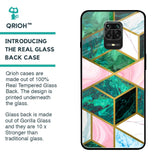 Seamless Green Marble Glass Case for Poco M2 Pro