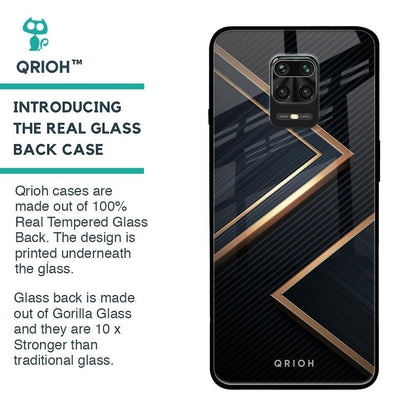 Sleek Golden & Navy Glass Case for Poco M2 Pro
