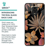 Lines Pattern Flowers Glass Case for Poco M2 Pro