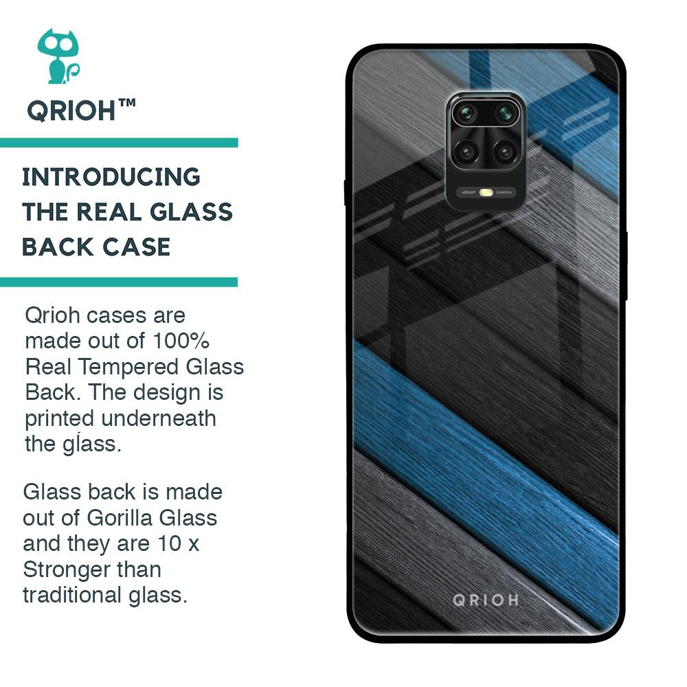 Multicolor Wooden Effect Glass Case for Poco M2 Pro