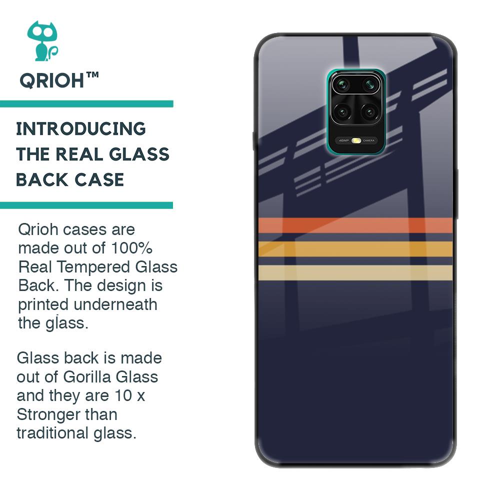 Tricolor Stripes Glass Case For Poco M2 Pro