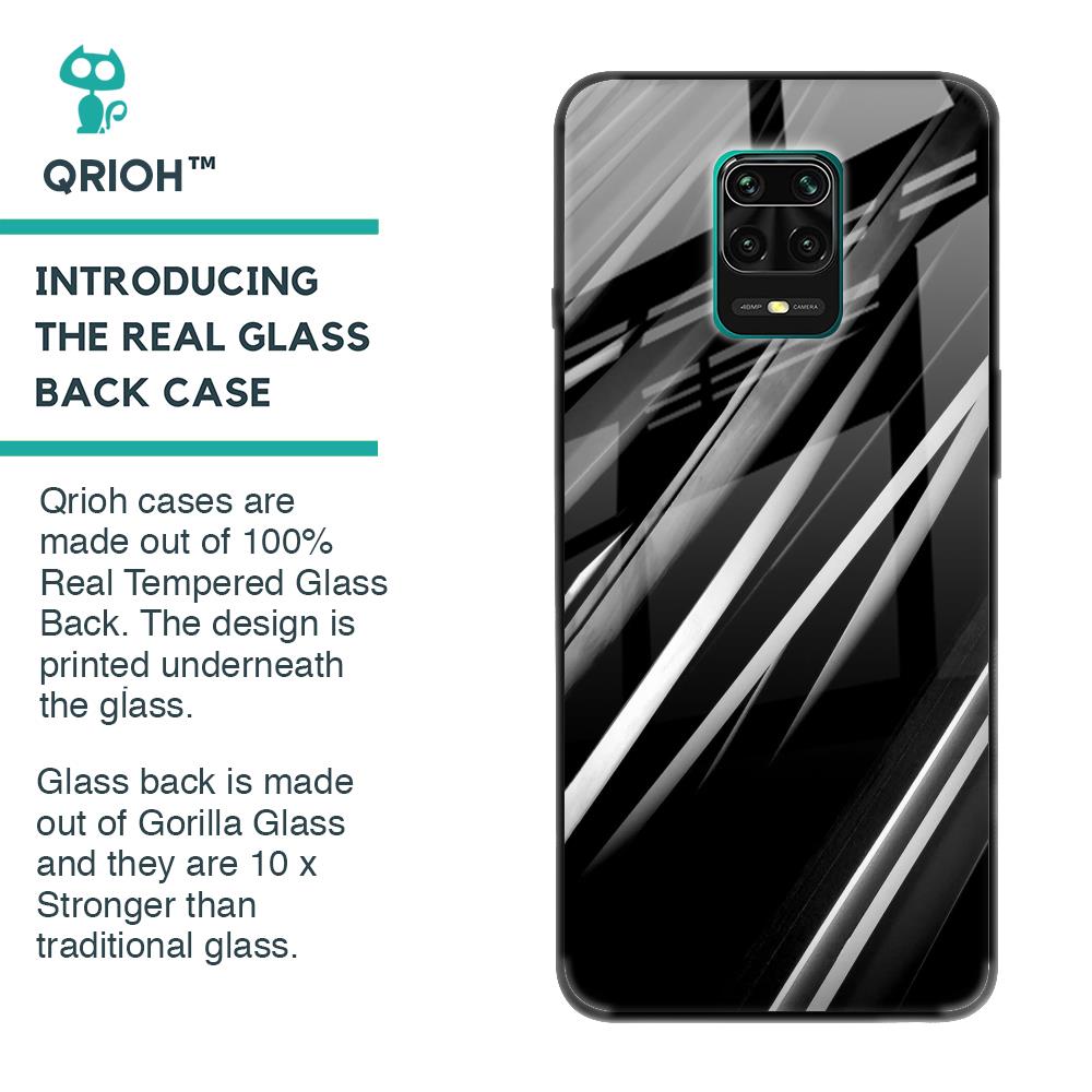 Black & Grey Gradient Glass Case For Poco M2 Pro