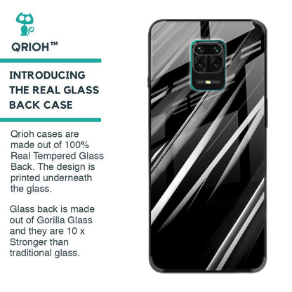 Black & Grey Gradient Glass Case For Poco M2 Pro